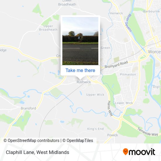 Claphill Lane map
