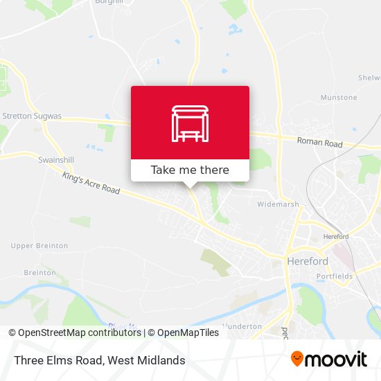 Three Elms Road map