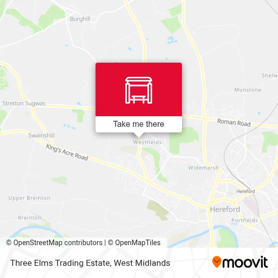 Three Elms Trading Estate map