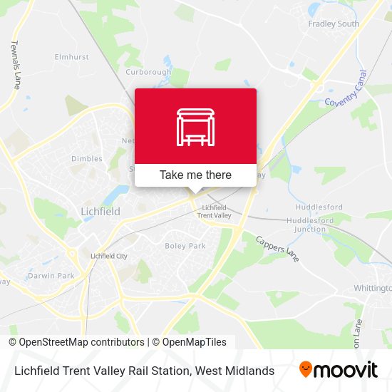Lichfield Trent Valley Rail Station map