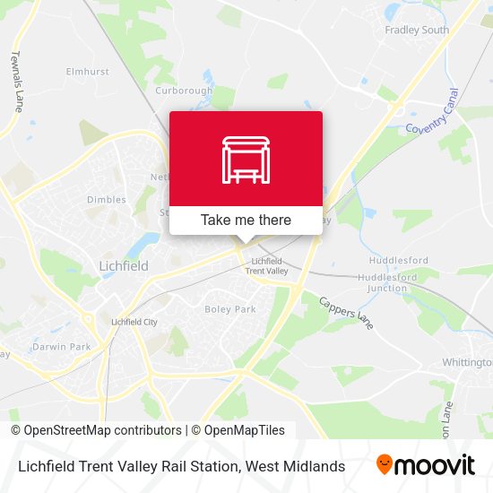 Lichfield Trent Valley Rail Station map