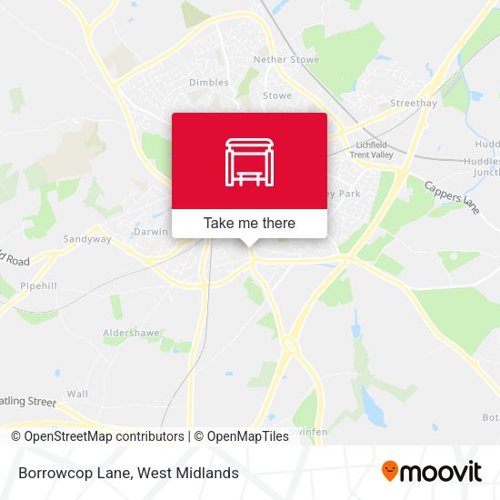 Borrowcop Lane map
