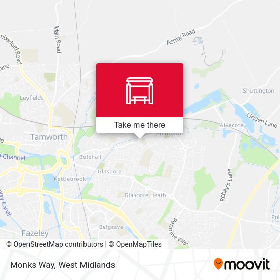 Monks Way map