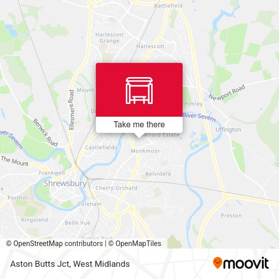 Aston Butts Jct map