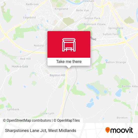 Sharpstones Lane Jct map