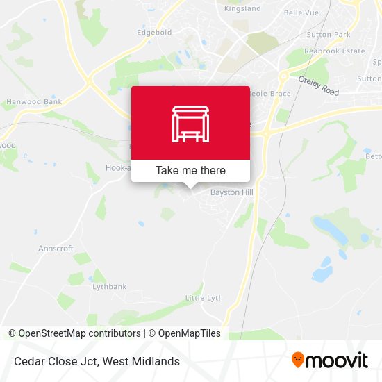 Cedar Close Jct map