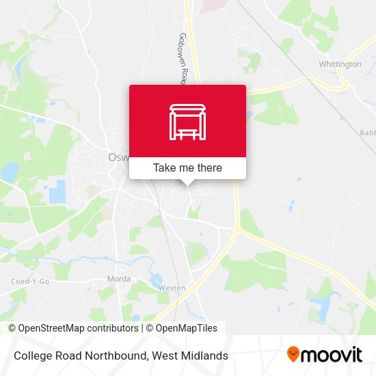 College Road Northbound map