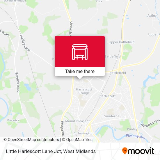 Little Harlescott Lane Jct map