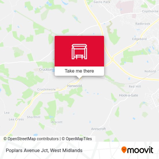 Poplars Avenue Jct map