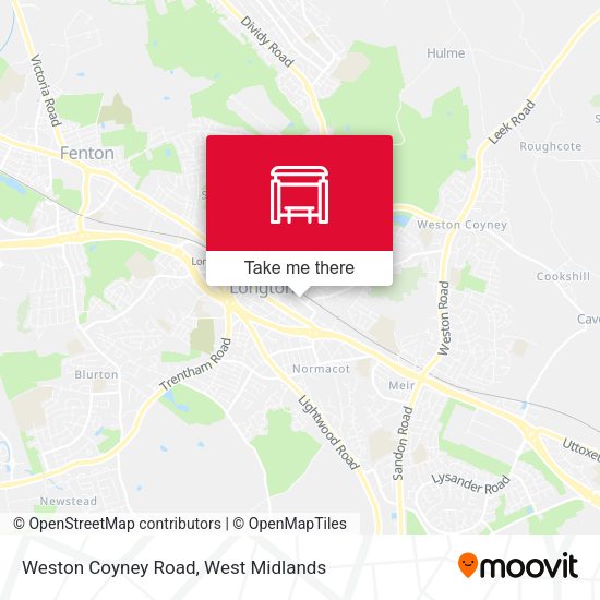 Weston Coyney Road map