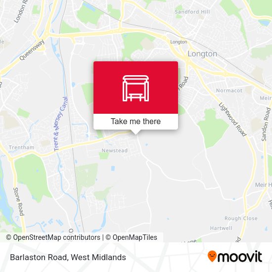 Barlaston Road map
