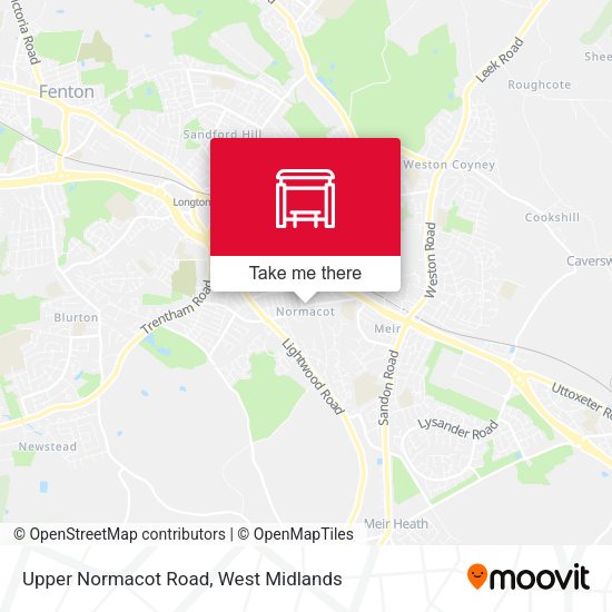 Upper Normacot Road map