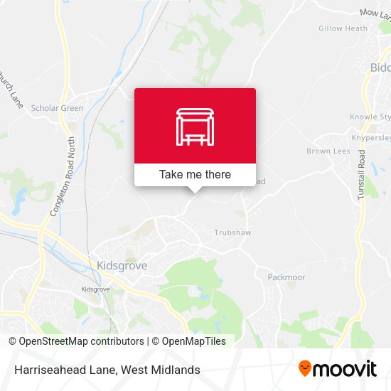 Harriseahead Lane map