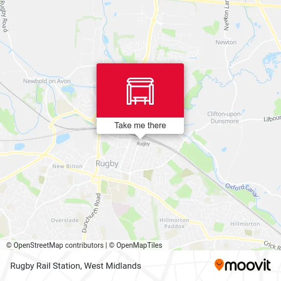 Rugby Rail Station map