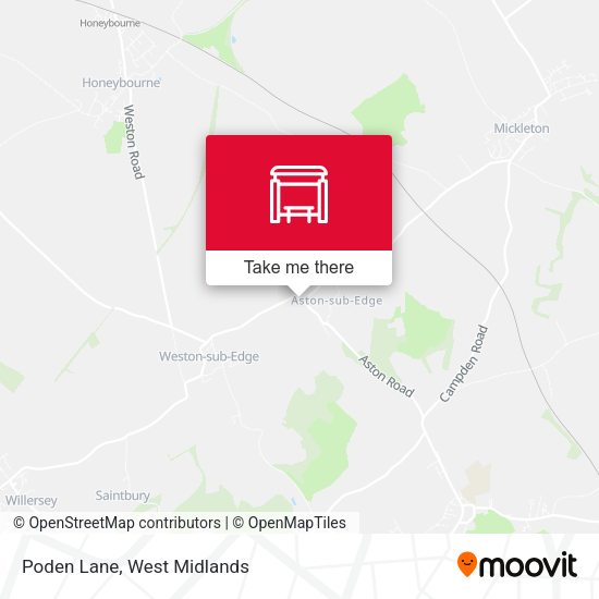 Poden Lane map