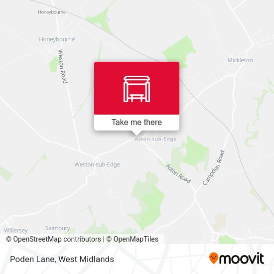 Poden Lane map