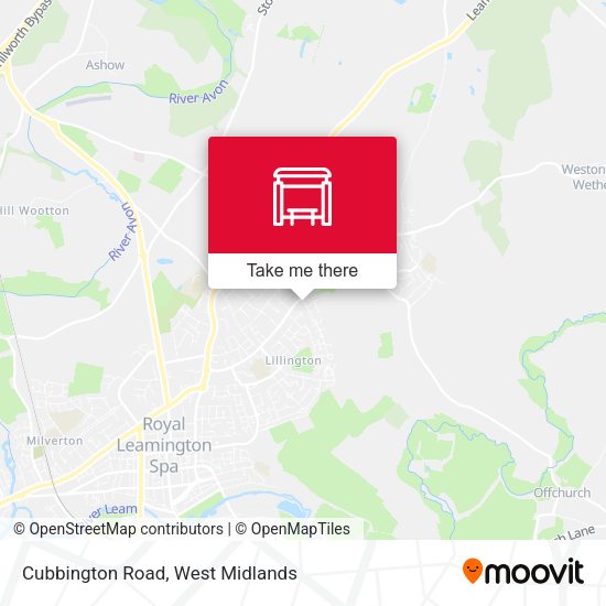 Cubbington Road map