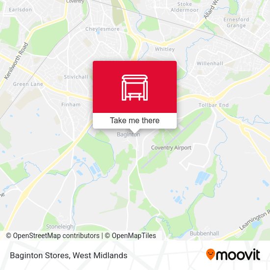 Baginton Stores map