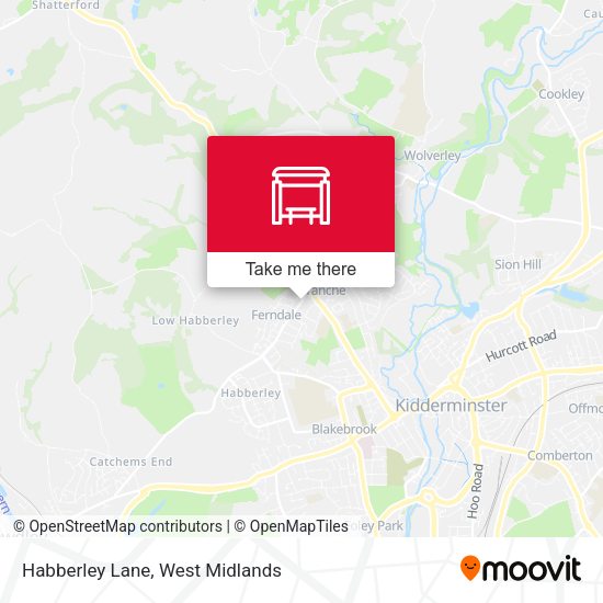 Habberley Lane map