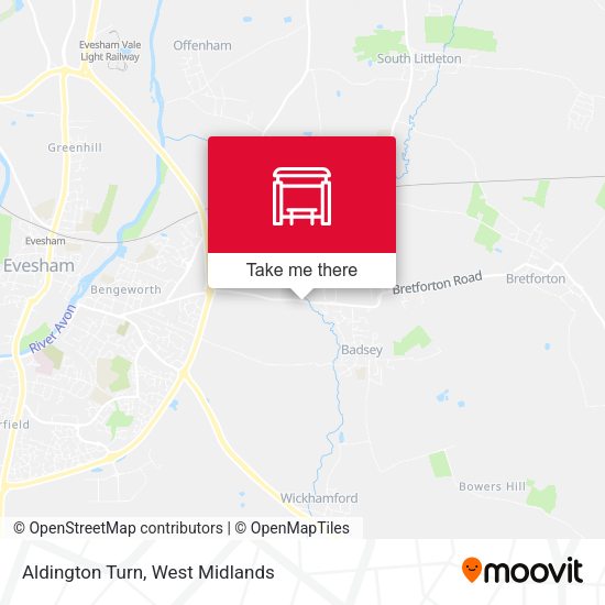 Aldington Turn map