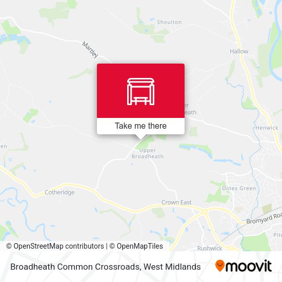Broadheath Common Crossroads map
