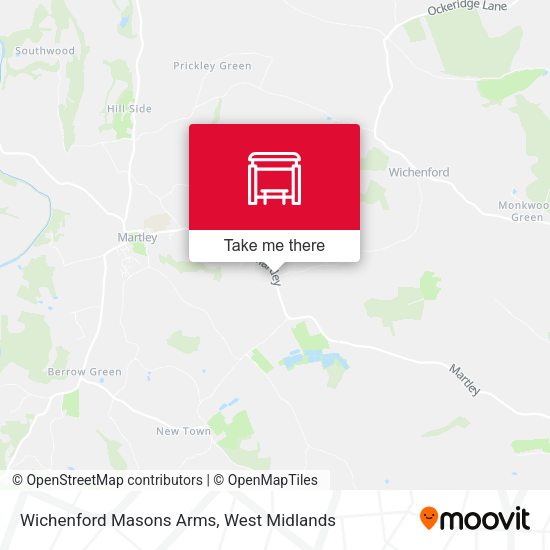 Wichenford Masons Arms map