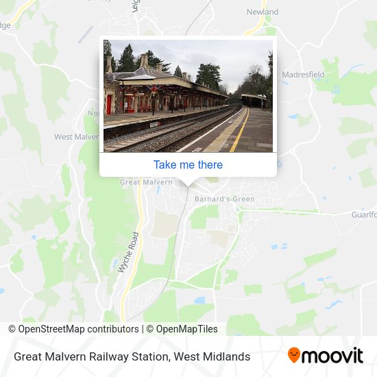 Great Malvern Railway Station map