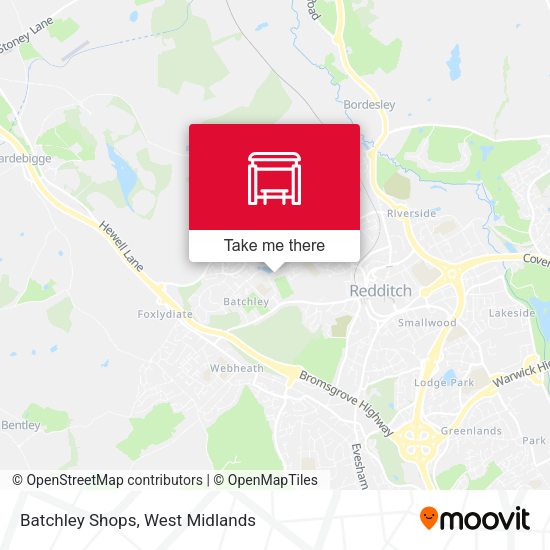 Batchley Shops map