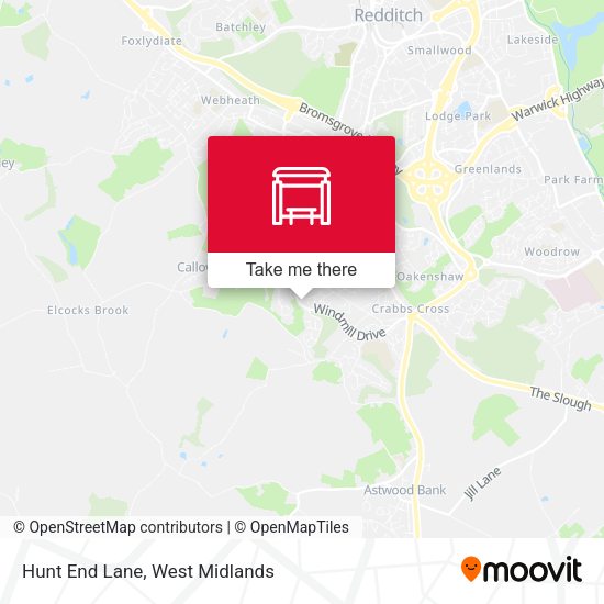 Hunt End Lane map