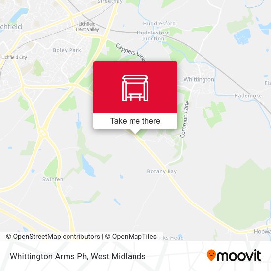 Whittington Arms Ph map