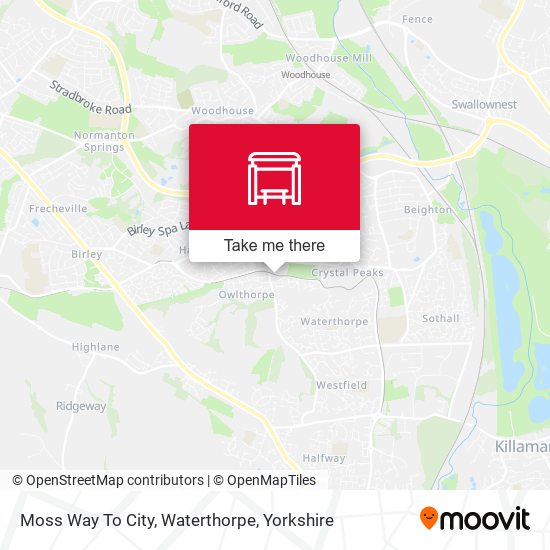 Moss Way (South Yorkshire Supertram), Waterthorpe map