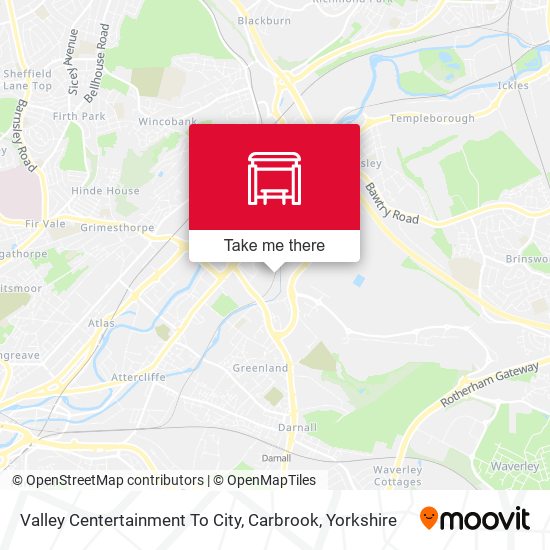 Valley Centertainment (S Yorks Supertram), Carbrook map