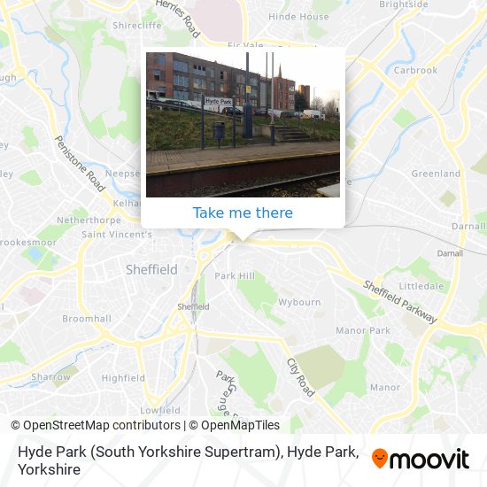 Hyde Park (South Yorkshire Supertram), Hyde Park map