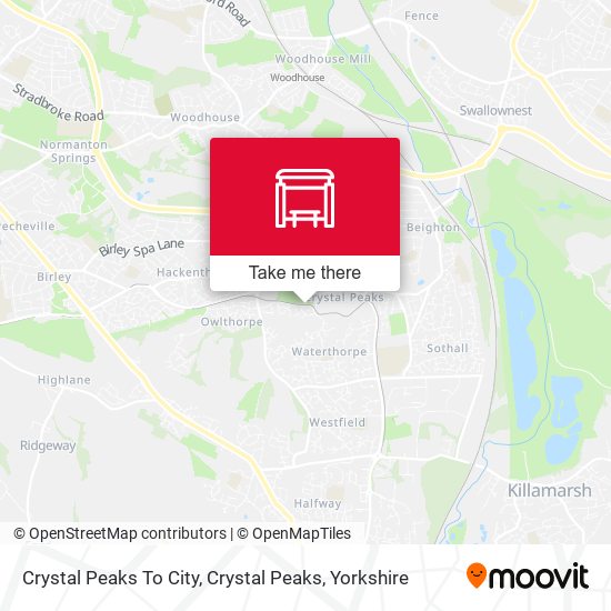 Crystal Peaks (South Yorkshire Supertram), Crystal Peaks map