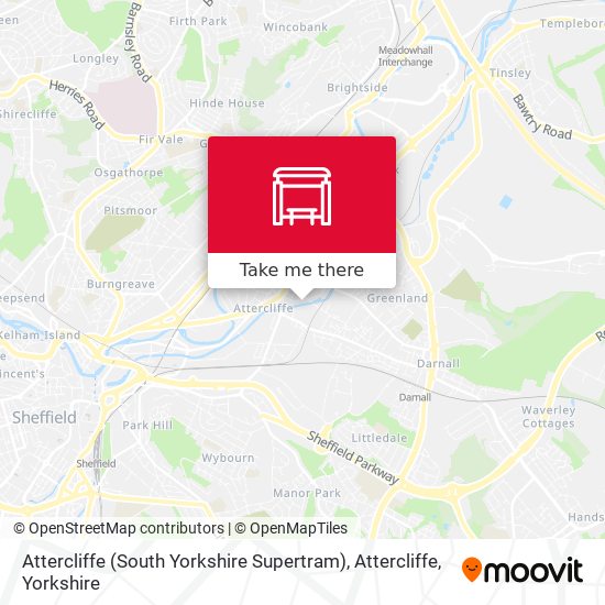 Attercliffe (South Yorkshire Supertram), Attercliffe map