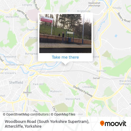 Woodbourn Road (South Yorkshire Supertram), Attercliffe map