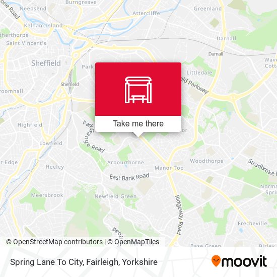 Spring Lane (South Yorkshire Supertram), Fairleigh map