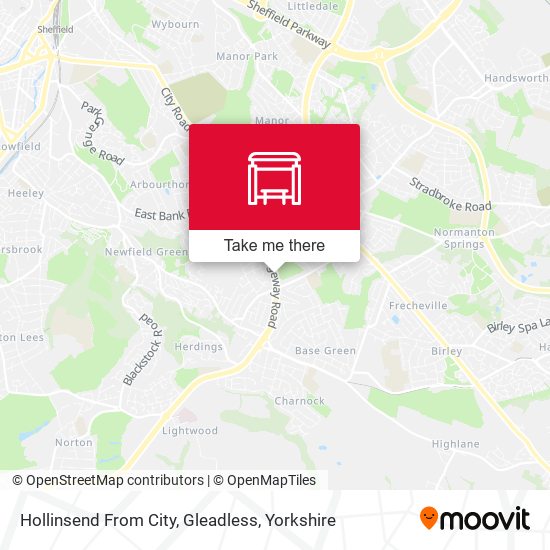 Hollinsend (South Yorkshire Supertram), Gleadless map