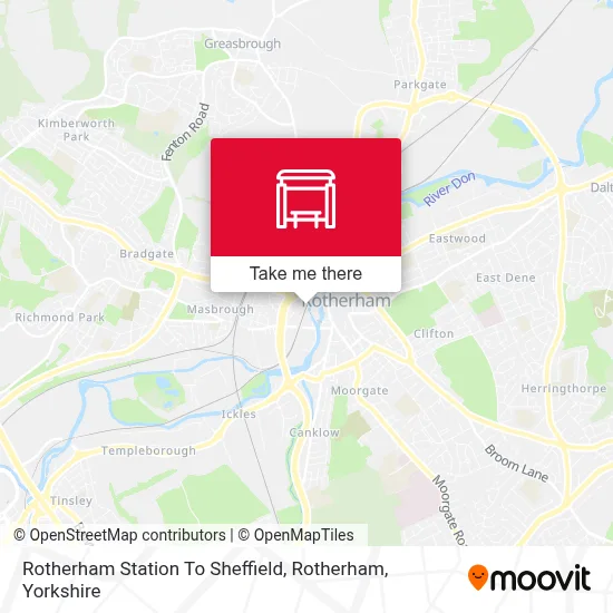 Rotherham Station To Sheffield, Rotherham map