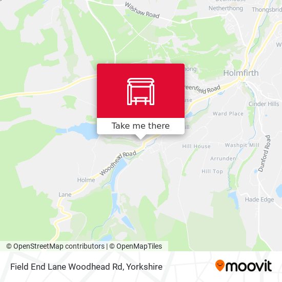 Field End Lane Woodhead Rd map