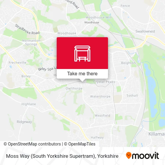 Moss Way (South Yorkshire Supertram) map