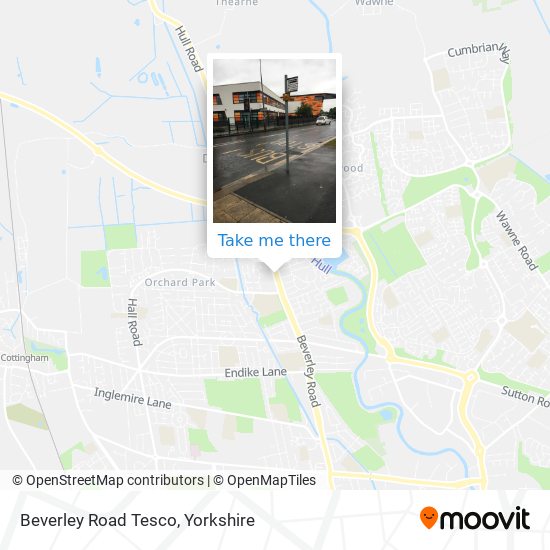 Beverley Road Tesco map