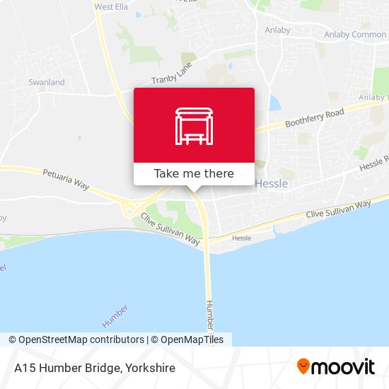 A15 Humber Bridge map