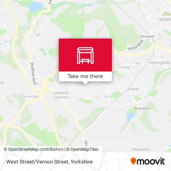 West Street/Vernon Street map