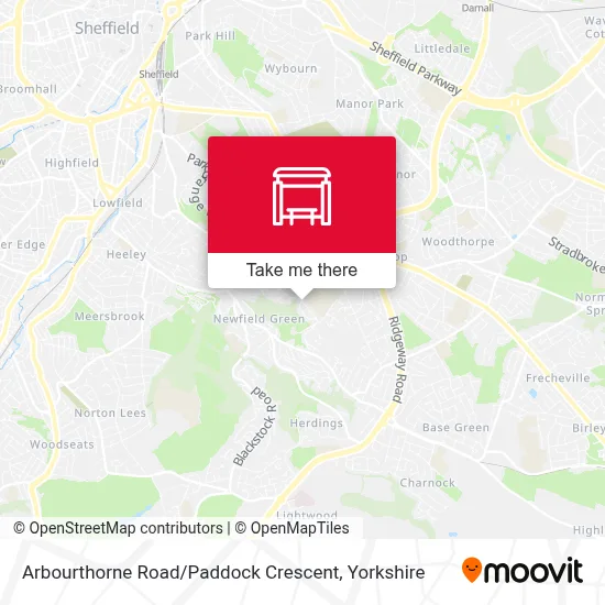 Arbourthorne Road / Paddock Crescent map