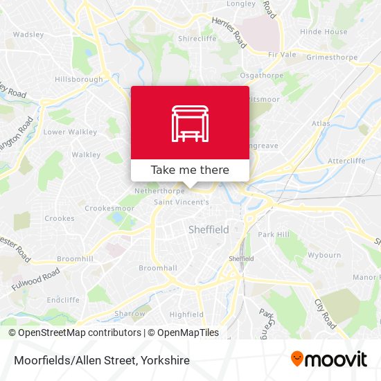 Moorfields/Allen Street map