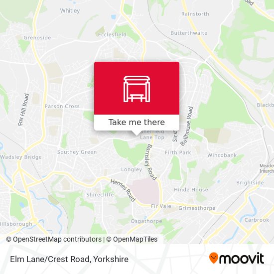 Elm Lane/Crest Road map