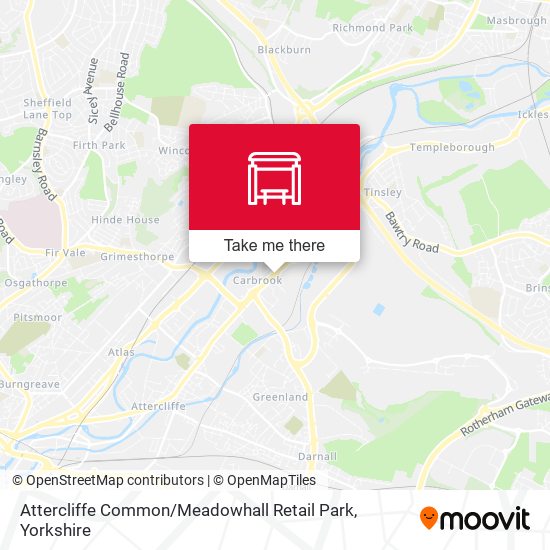 Attercliffe Common / Meadowhall Retail Park map