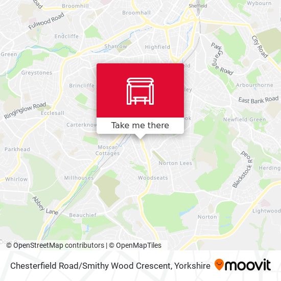 Chesterfield Road / Smithy Wood Crescent map