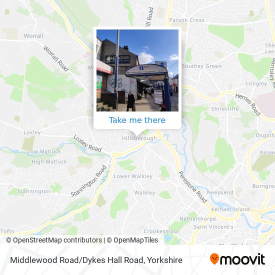 Middlewood Road / Dykes Hall Road map